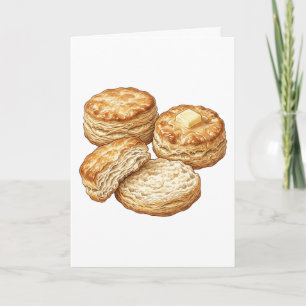 Tarjeta Ilustración de Galletas de Suero de Mantequilla de