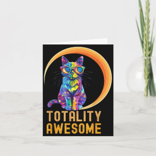 Tarjeta Ilustración de gato usa la totalidad del eclipse s