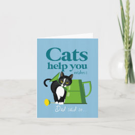Tarjeta Ilustracion de gatos "los gatos te ayudan fuera...