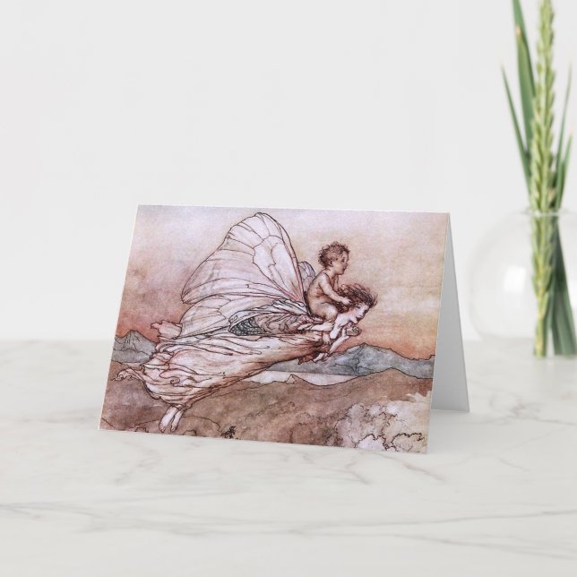 Tarjeta Ilustracion de hadas de la Antique Arthur Rackham (Anverso)