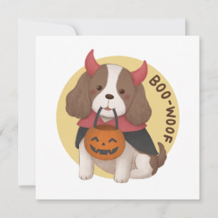 Tarjeta Ilustracion de Halloween: Boo-Woof