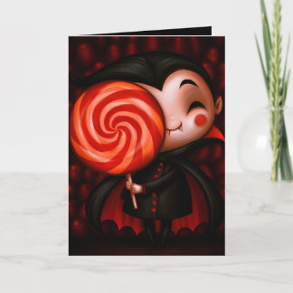 Tarjeta Ilustración de Halloween de truco o trato de vampi
