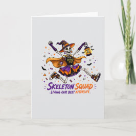 Tarjeta Ilustración de Halloween VIP Skeleton Squad