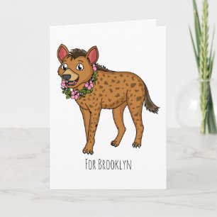 Tarjeta Ilustracion de hiena y flores personalizado