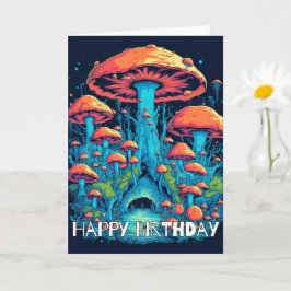 Tarjeta Ilustracion de hongos boscosos