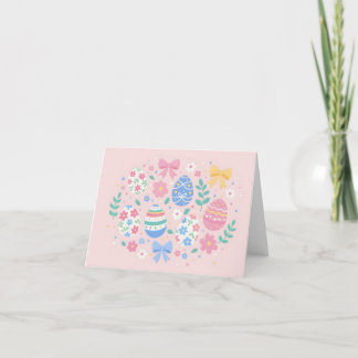 Tarjeta Ilustración de Huevos de Pascua Pastel