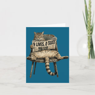 Tarjeta Ilustración de humor de gatos divertidos que viven