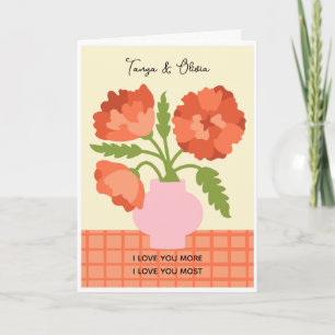 Tarjeta Ilustración de jarrón floral caprichoso Diseño