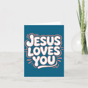 Tarjeta Ilustración de Jesús Ama Rosa para Niño Cristiano