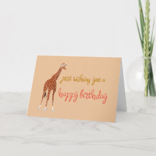 Tarjeta Ilustración de jirafa de cumpleaños