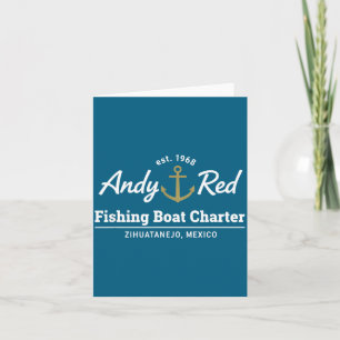 Tarjeta Ilustración de la carta de barco de pesca de Andy