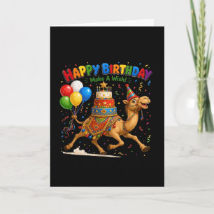 Tarjeta Ilustración de la fiesta de cumpleaños de camello