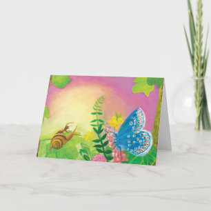 Tarjeta Ilustración de la mariposa azul de Chapman, hormig