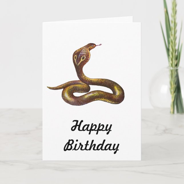 Tarjeta Ilustracion de la serpiente de la cobra del (Anverso)