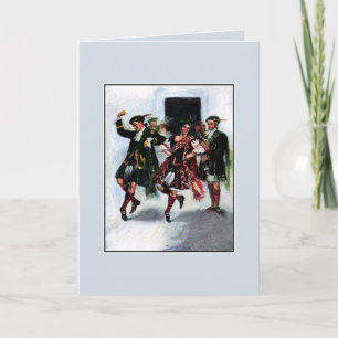 Tarjeta Ilustracion de libro escocés de la danza de la