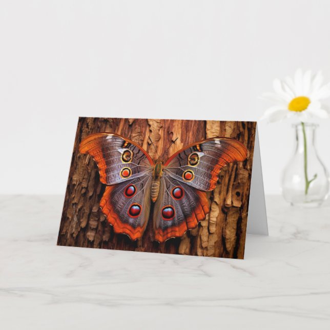 Tarjeta Ilustracion de mariposa colorida (Planta pequeña)