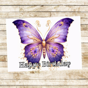 Tarjeta Ilustración de mariposa gótica Feliz Cumpleaños