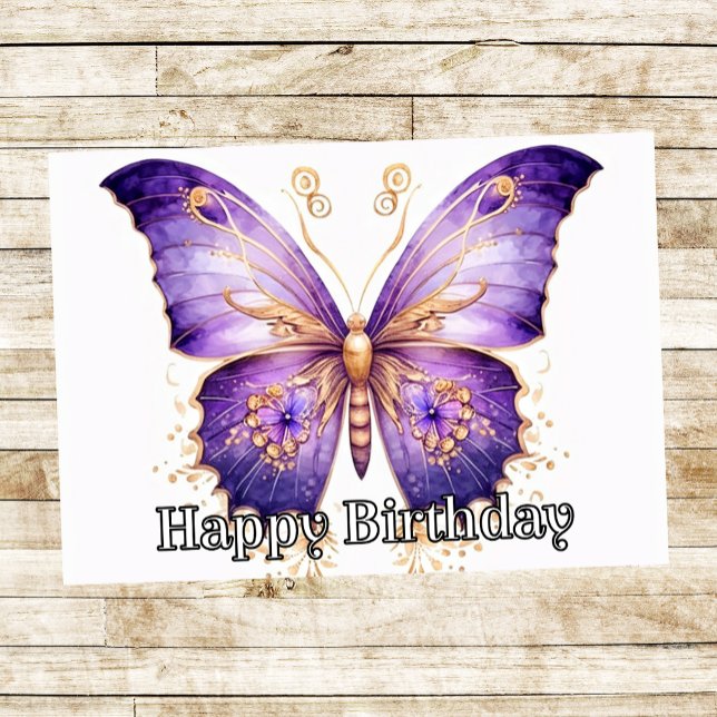 Tarjeta Ilustracion de mariposa gótica feliz cumpleaños (Thumbnail)