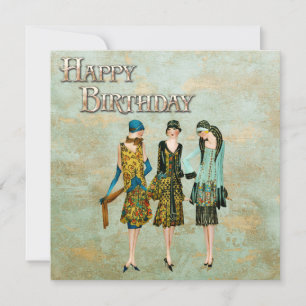 Tarjeta Ilustracion de moda de los años 30