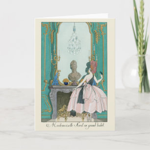 Tarjeta Ilustracion de moda francés George Barbier