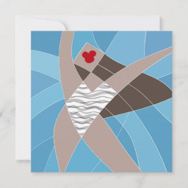 Tarjeta Ilustracion de moda modelo Babe Swimsuit Beach