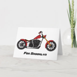 Tarjeta Ilustracion de motocicleta estilo helicóptero