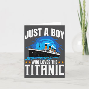 Tarjeta Ilustración de niño ama al Titanic