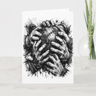 Tarjeta Ilustración de Orkney Dark Art Ink – Manos que Aga