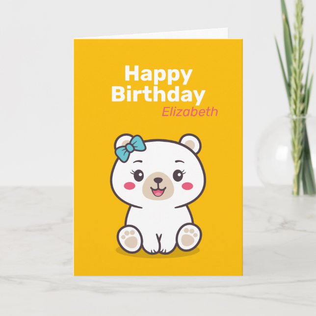 Tarjeta Ilustración de oso de peluche (Anverso)