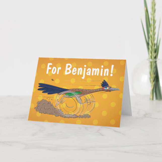 Tarjeta Ilustracion de pájaro personalizado de pista diver (Anverso)