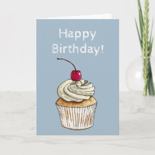 Tarjeta Ilustracion de pastel   Cumpleaños feliz