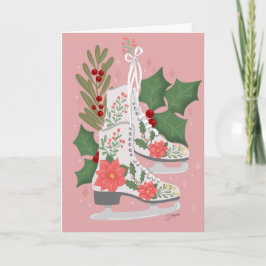 Tarjeta Ilustración de patines de hielo antiguos