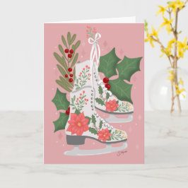 Tarjeta Ilustración de patines de hielo antiguos