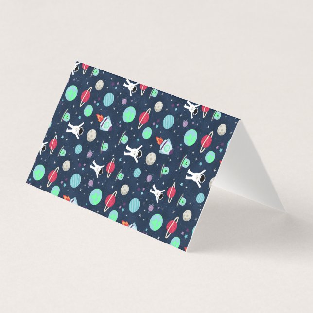 Tarjeta Ilustracion de patrón de espacio (Anverso)