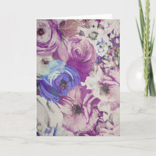 Tarjeta Ilustracion de patrones florales de Rosas de época