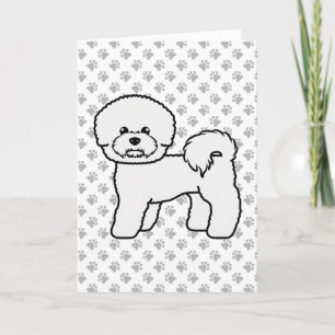 Tarjeta Ilustracion de perro de dibujos animados de Bichon
