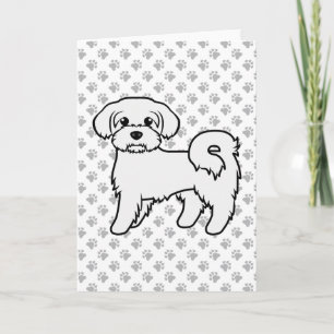 Tarjeta Ilustración de perro de dibujos animados lindo mal