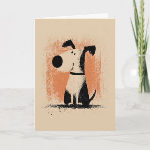 Tarjeta Ilustración de perro lindo – Arte de perro de dibu