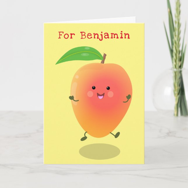 Tarjeta Ilustracion de personalizado amarillo de mango ale (Anverso)