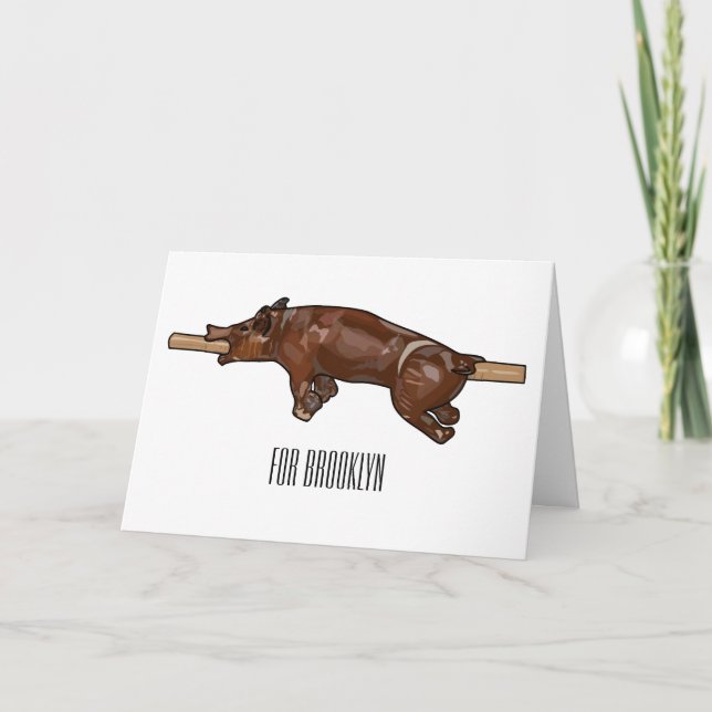 Tarjeta Ilustracion de personalizado asado de cerdo / cerd (Anverso)
