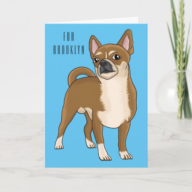 Tarjeta Ilustracion de personalizado chihuahua (Anverso)