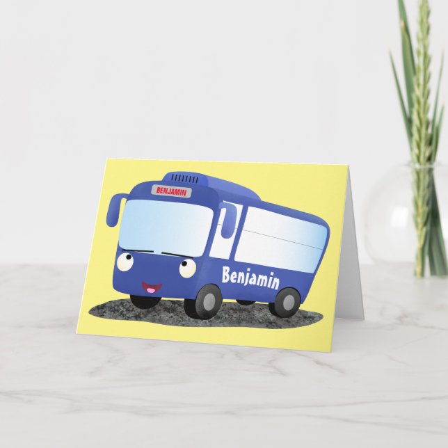 Tarjeta Ilustracion de personalizado de autobús moderno az (Anverso)