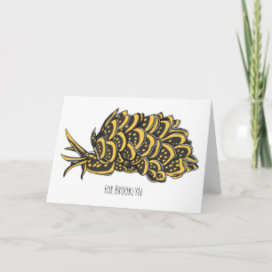 Tarjeta Ilustracion de personalizado de babuena dorada de