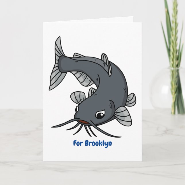 Tarjeta Ilustracion de personalizado de bagre cúbico (Anverso)