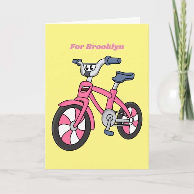 Tarjeta Ilustracion de personalizado de bicicleta de niños (Anverso)