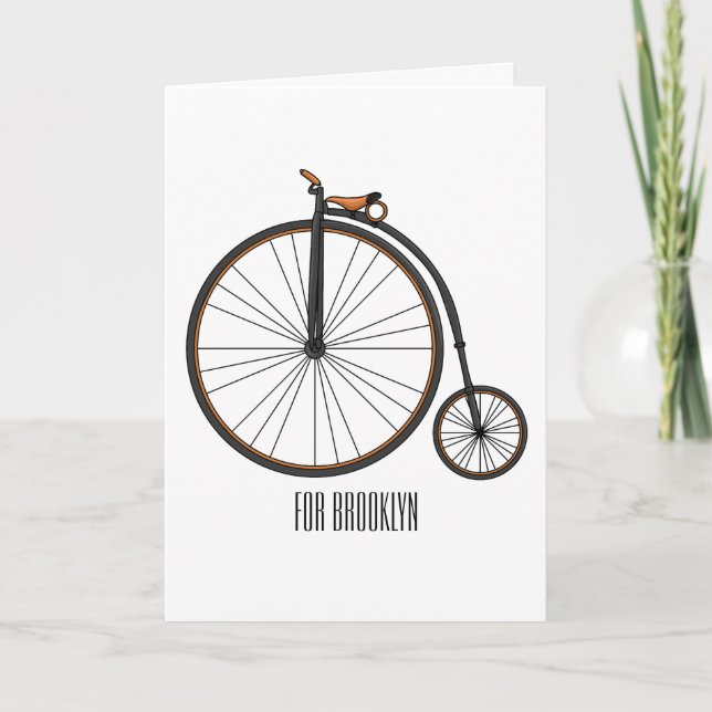 Tarjeta Ilustracion de personalizado de bicicletas de alta (Anverso)
