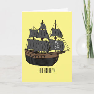 Tarjeta Ilustracion de personalizado de buques piratas