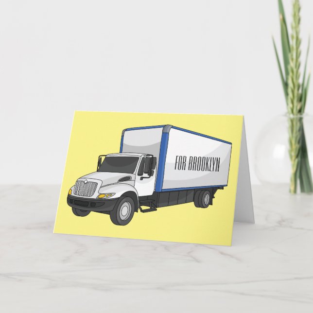 Tarjeta Ilustracion de personalizado de camiones de cajas (Anverso)