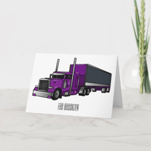 Tarjeta Ilustracion de personalizado de camiones semirremo