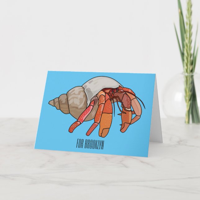 Tarjeta Ilustracion de personalizado de cangrejo ermitaño (Anverso)